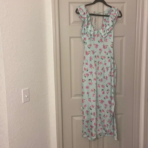 zara maxi summer dresses summer dress with slit Lace Flowers Print Sexy Fashion Slit Suspender Women Long Summer Dress Zara-Craft